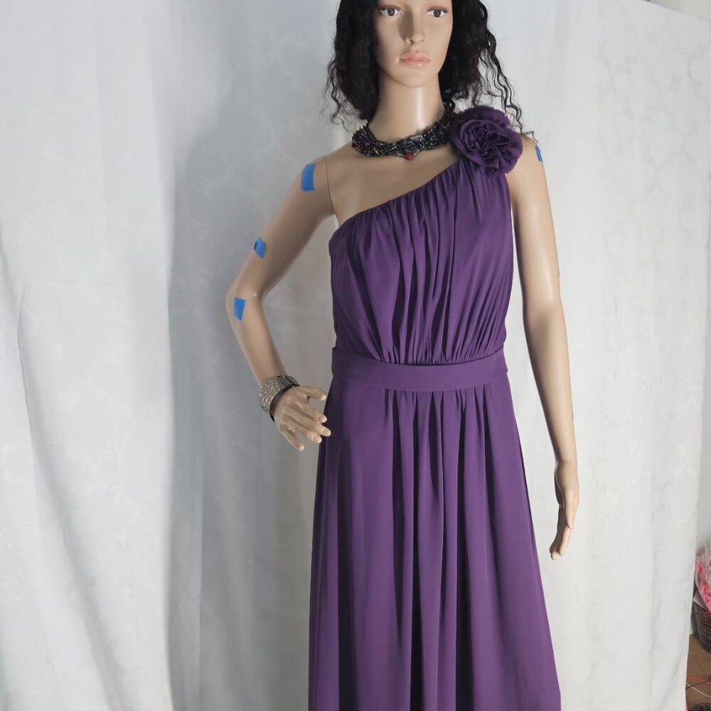 After Six Purple | Bridesmaid Formal Gown One Shoulder Dress Size 10L